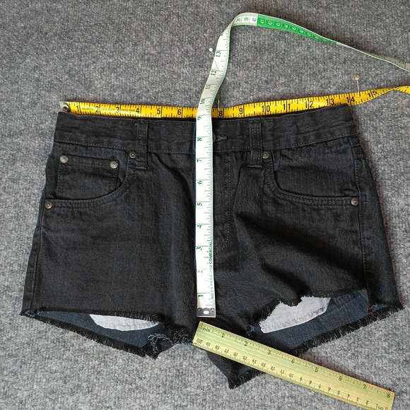 Cutoff Festival Shorts Women Size 14 Regular Black Western Cowgirl Stretch - Picture 5 of 10